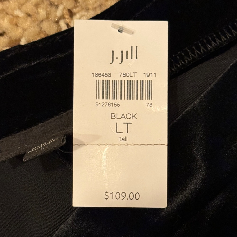 NWT J. Jill Wearever Collection Black Velvet Pants size Large Tall - Picture 8 of 16